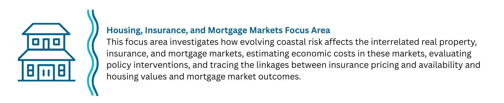 Housing, insurance, mortgage markets focus area icon and description