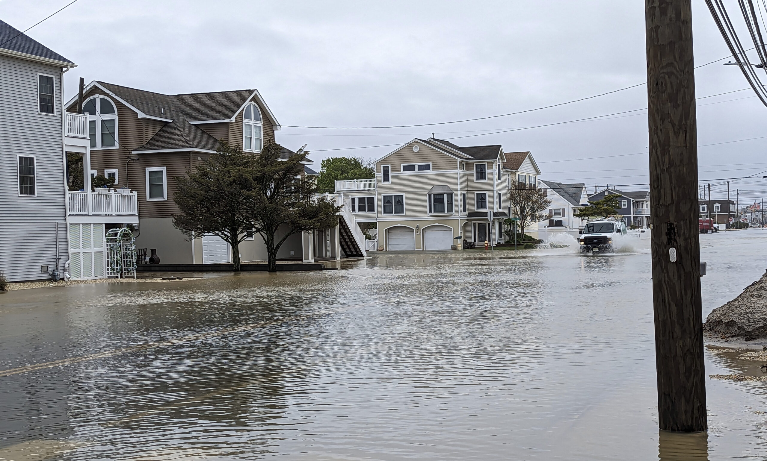 A flooded street in Ship Bottom, NJ after heavy rains. Photo: Matt Drews