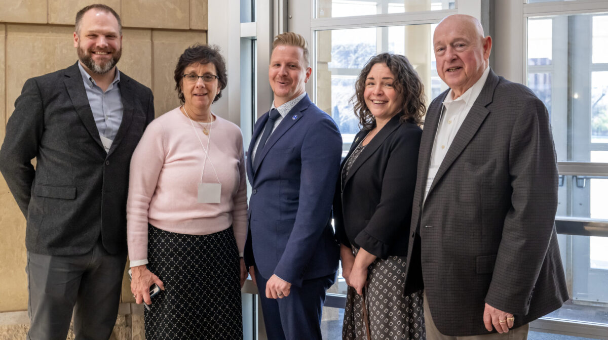 L-R: Lucas Marxen and Marjorie Kaplan, co-directors of the New Jersey Climate Change Resource Center; Shawn M. LaTourette, Commissioner of the Department of Environmental Protection; Christine Guhl-Sadovy, President of the New Jersey Board of Public Utilities; and NJ Senator Bob Smith, Chairman of the Senate Environment and Energy Committee.