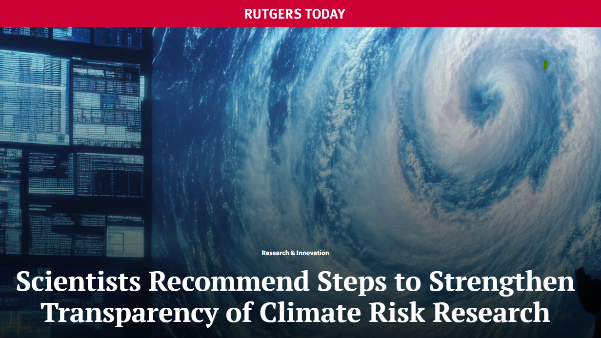 Scientists Recommend Steps to Strengthen Transparency of Climate Risk Research