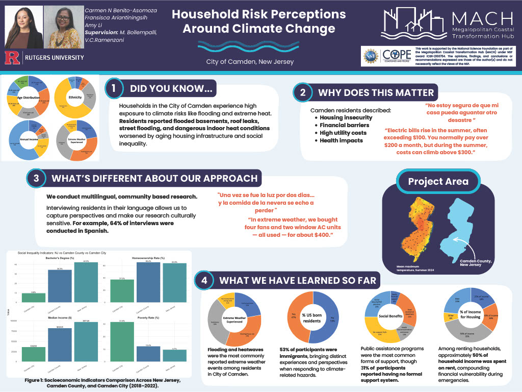 Poster titled, "Household Risk Perceptions Around Climate Change"
