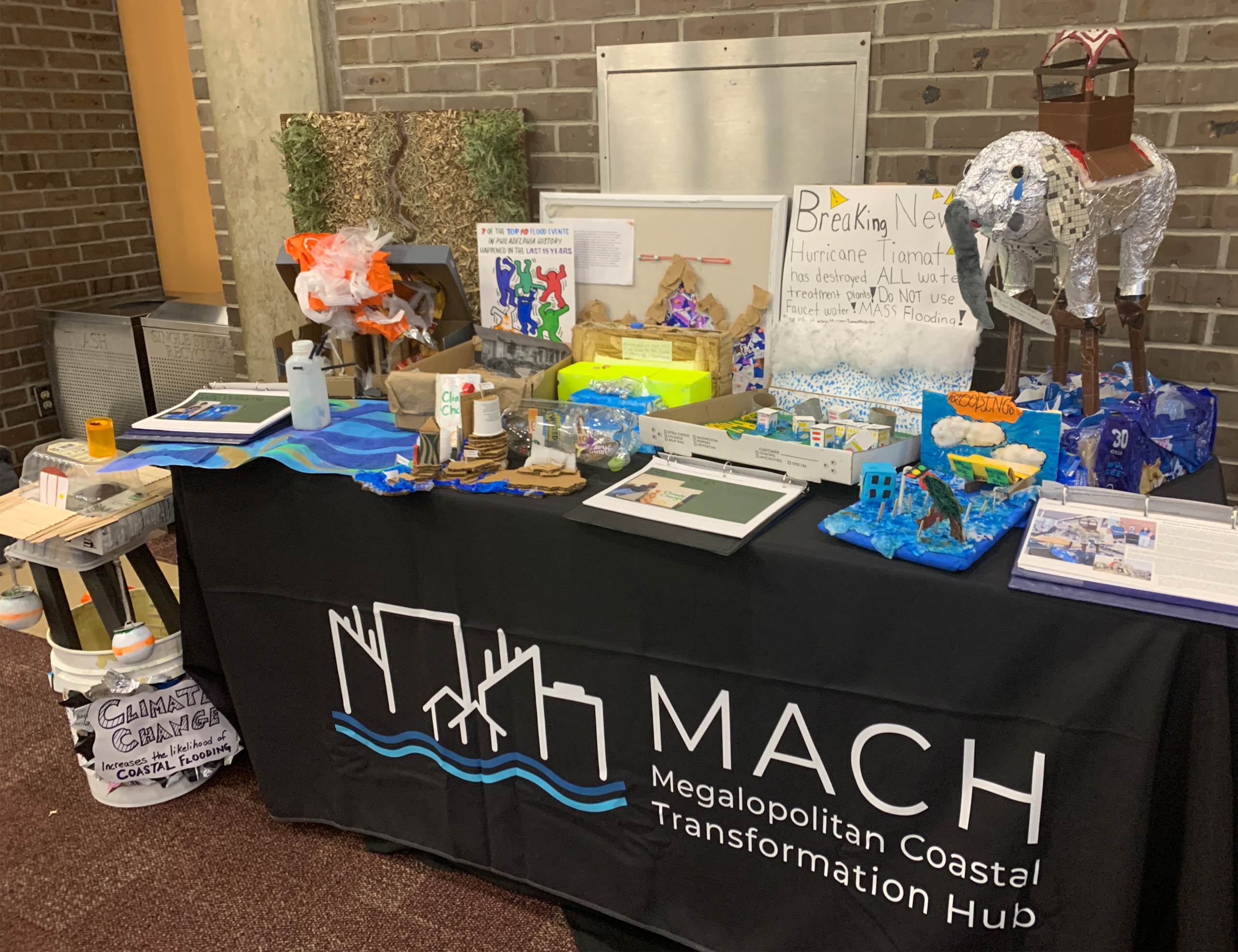 Art sitting on table with MACH covering