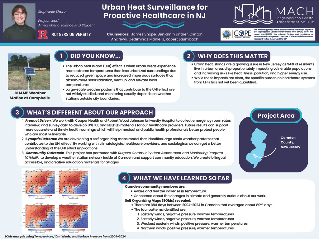 Poster titled, "Urban Heat Surveillance for Proactive Healthcare in NJ"