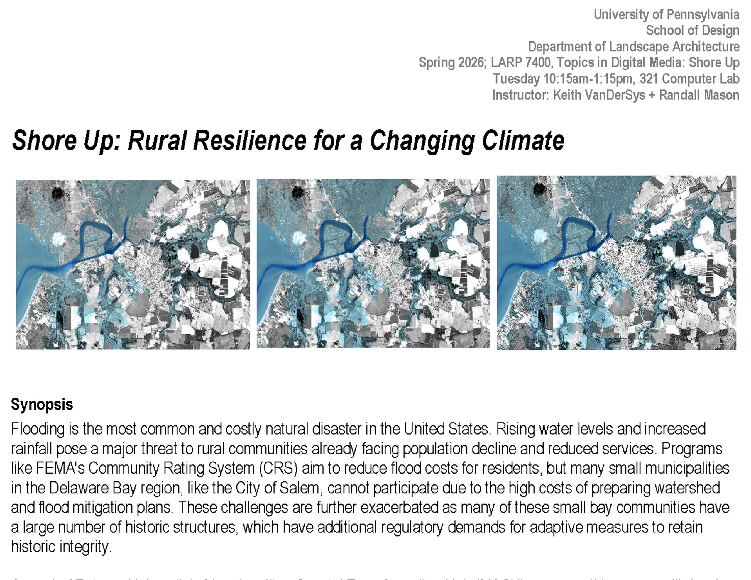 Screengrab from fist page of syllabus, Shore Up: Rural Resilience for a Changing Climate