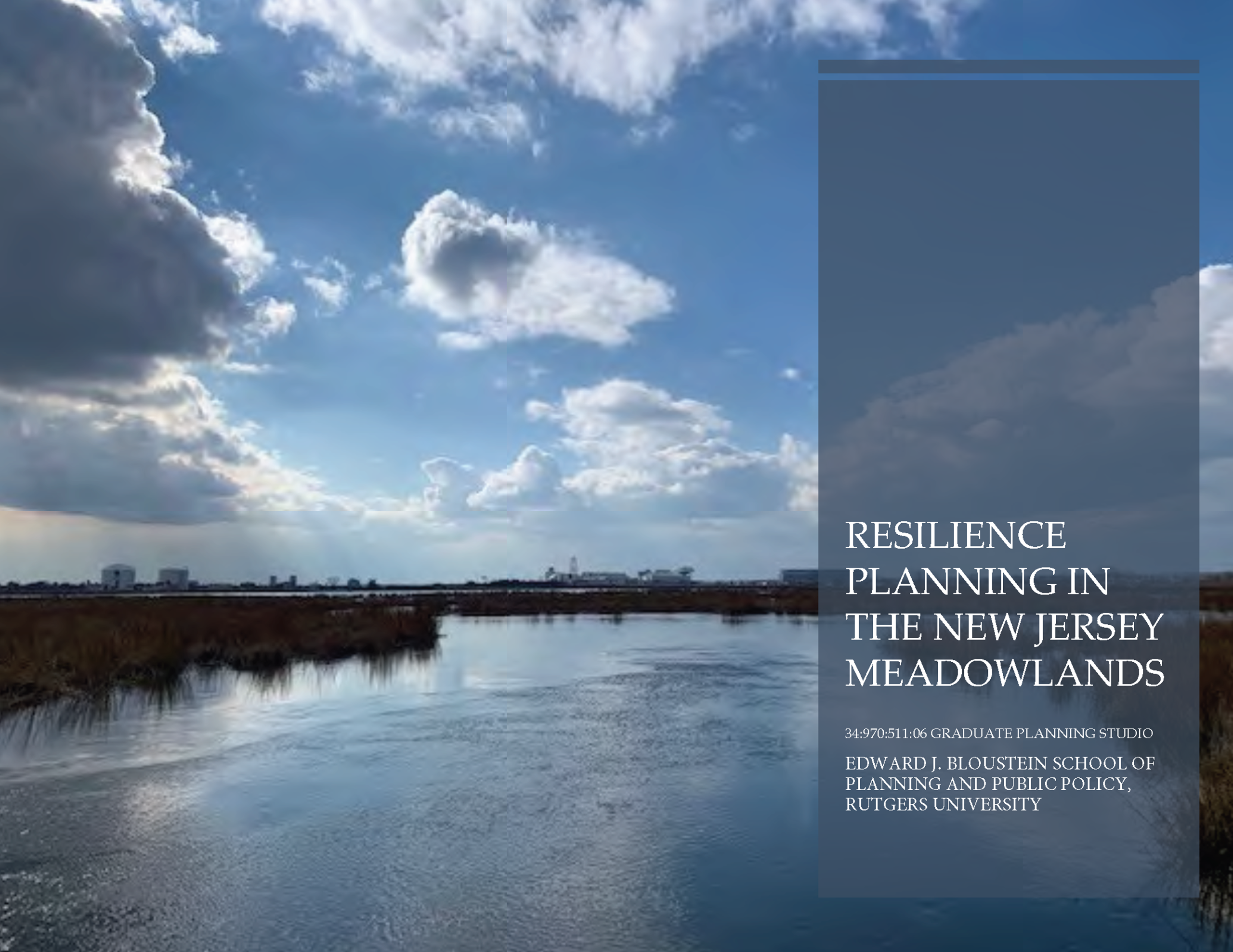 Report first page, Resilience Planning in the New Jersey Meadowlands
